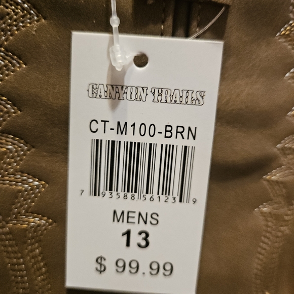 Canyon Trails Cowboy Boots for Men Water Repellent Durable Boots, size 13 - Picture 3 of 14